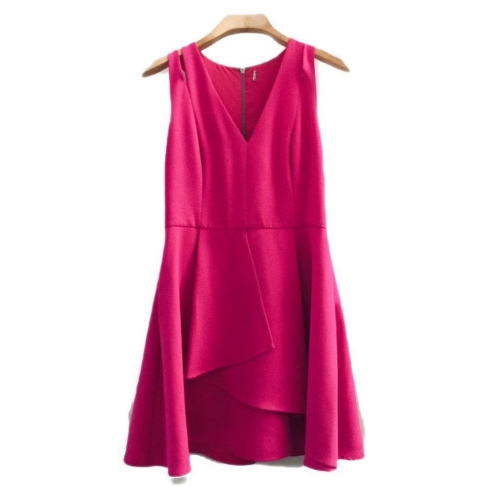 ♡Fit & Flare T-back Cocktail Dress | Hot Pink, 12